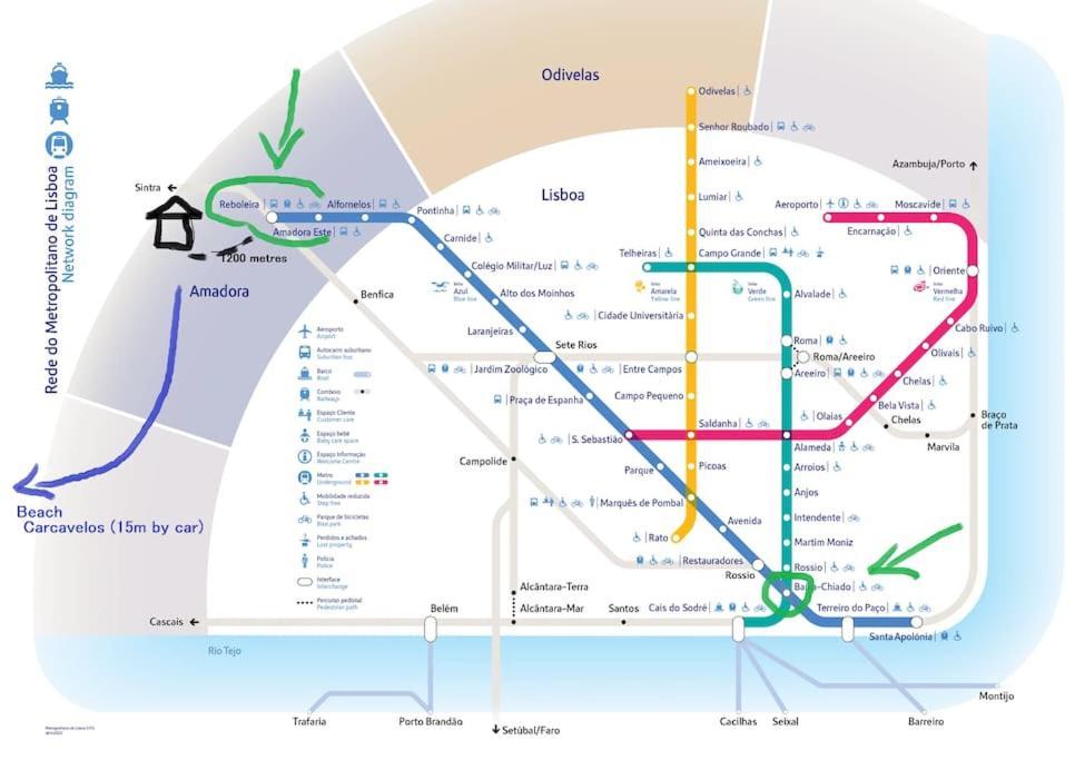 Apartamento Enjoy Lisbon Cascais Sintra 1200 Metres To Metro Blue Line Sintra Rail Line Free Parking Amadora Exterior foto